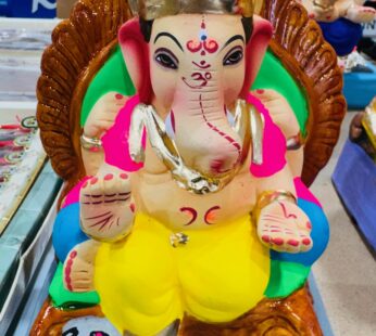 GANESH JI CLAY IDOL 6 INCHES YELLOW
