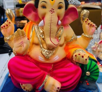 GANESH JI CLAY IDOL 15 INCHES PINK