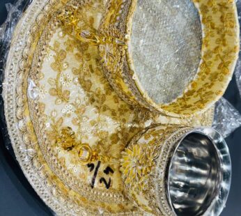 KARVA CHAUTH THALI SET OF 3 PCS LUXURY