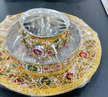 KARVA CHAUTH THALI SET OF 3 PCS LUXURY