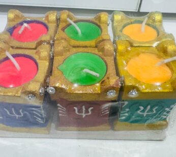 DIWALI TULSI CLAY DIYA WITH WAX 6PCS PACK
