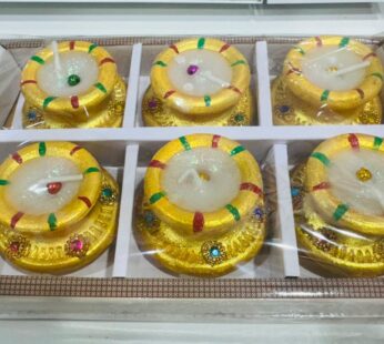 DIWALI CLAY MATKI GOLDEN 6PCS PACK