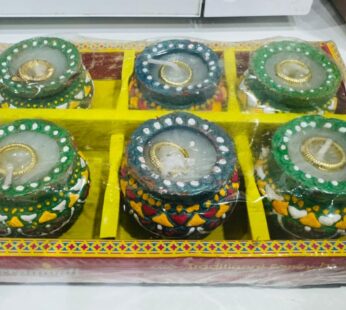 DIWALI MATKI DIYA WITH WAX 6PCS RING