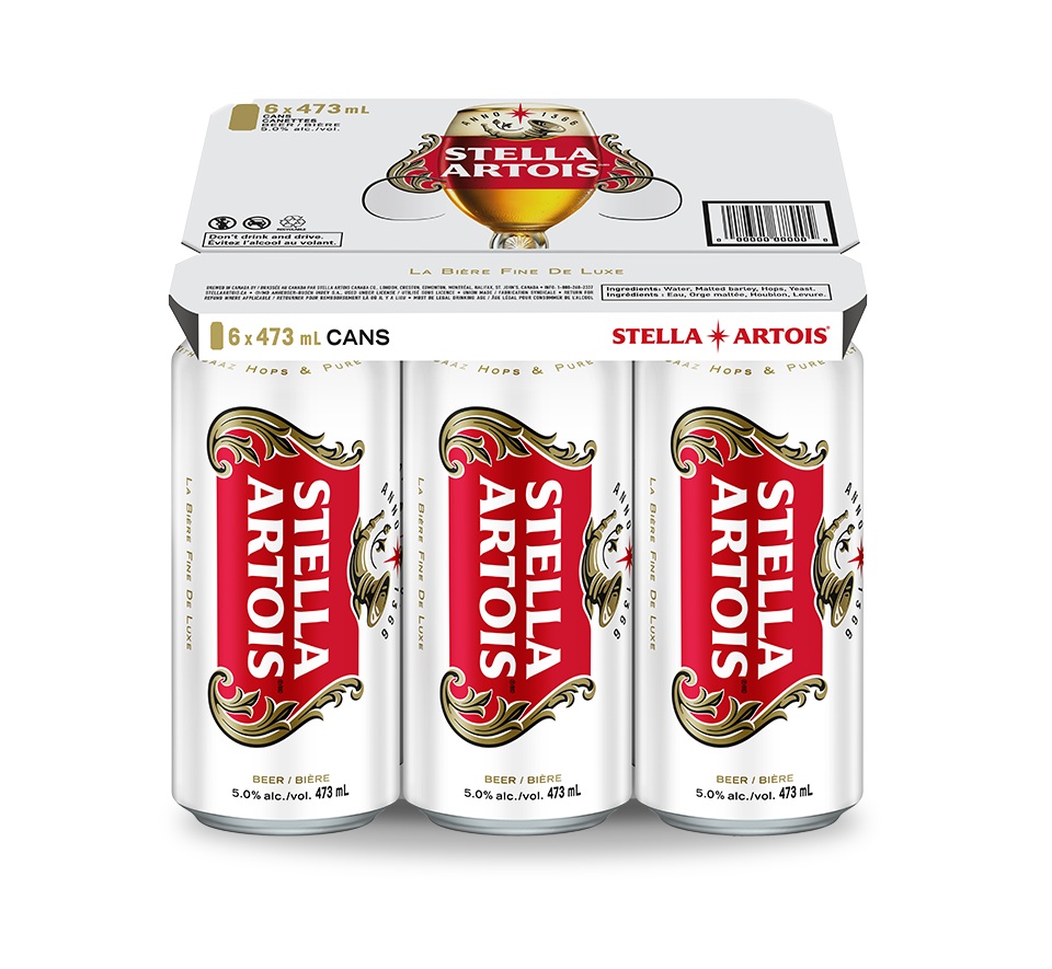 Stella Artois – Lager Beer (6 x 473 ml Cans) 5.0% alc./vol.