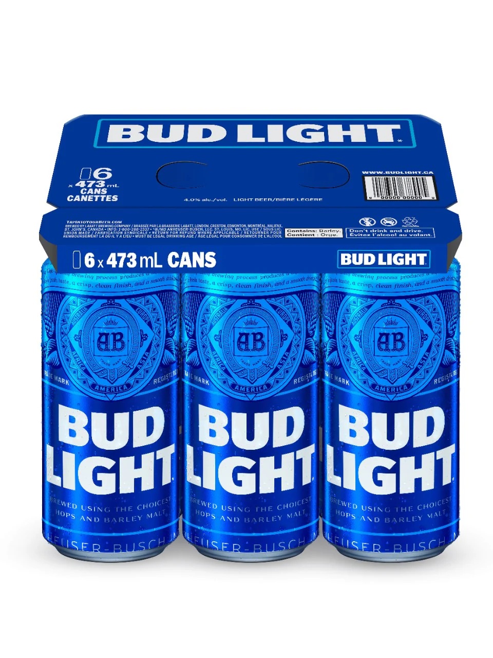 Bud Light – Light Lager Beer (6 X 473 ml Can) 4.0% alc./vol.