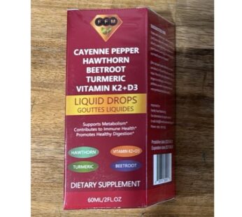 FFM DIETARY SUPPLEMENT CAYENNE HAWTHORN BEETROOT TURMERIC VITAMIN K2 D3